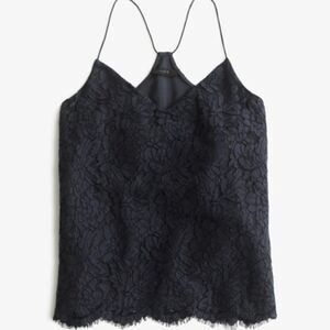 J. Crew Carrie Cami- Charcoal Grey Lace
